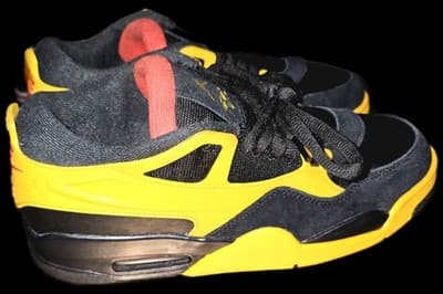 Nike Air Jordan 4s "Bruce Lee" Black and University Gold, Red Accent Size 10.5 - Thumbnail 7