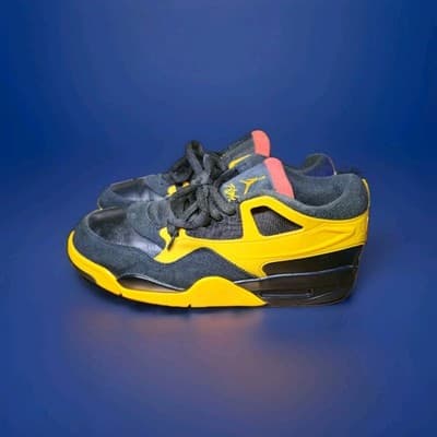 Nike Air Jordan 4s "Bruce Lee" Black and University Gold, Red Accent Size 10.5 - Thumbnail 11