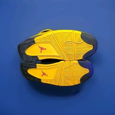 Nike Air Jordan 4s "Bruce Lee" Black and University Gold, Red Accent Size 10.5 - Thumbnail 13