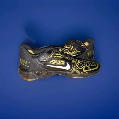 Nike Alpha Huarache Elite 3 Low Baseball Cleats Men's 11.5 Black Gold CV3553-001 - Thumbnail 3