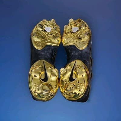 Nike Alpha Huarache Elite 3 Low Baseball Cleats Men's 11.5 Black Gold CV3553-001 - Thumbnail 8