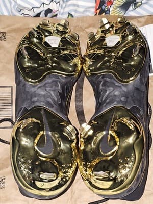 Nike Alpha Huarache Elite 3 Low Baseball Cleats Men's 11.5 Black Gold CV3553-001 - Thumbnail 10