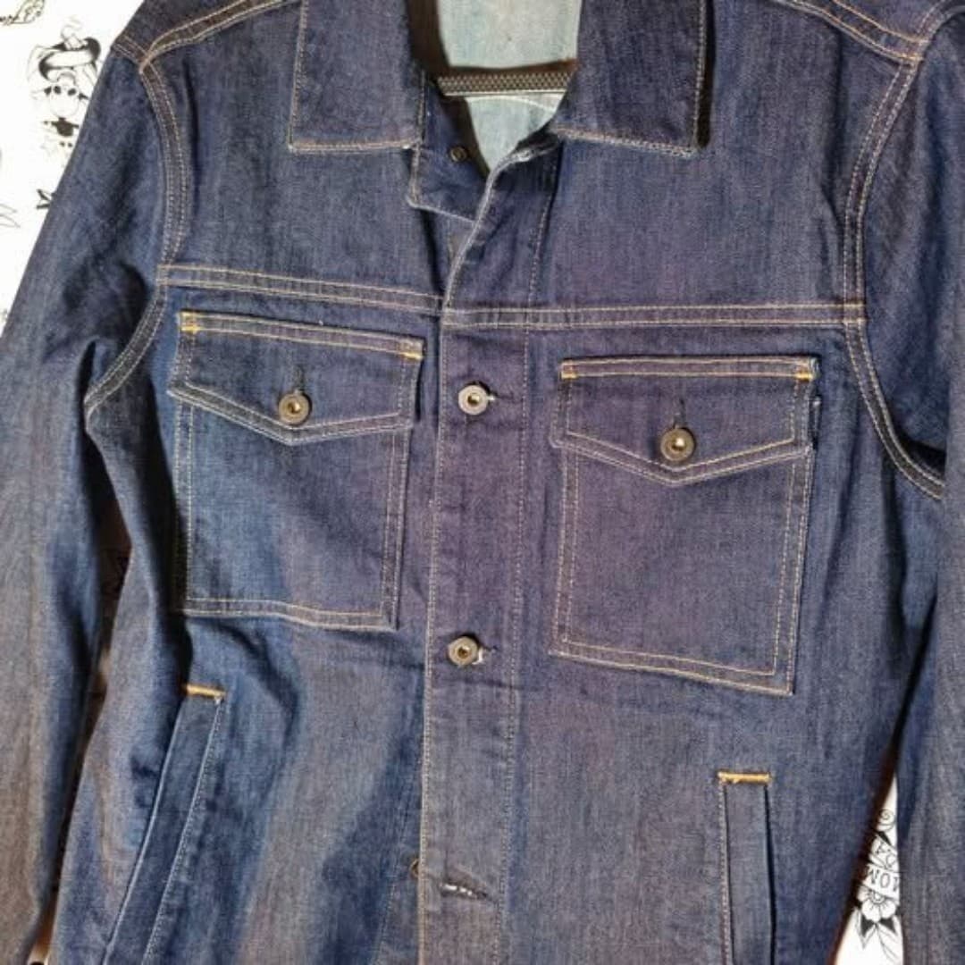 Men's Medium Bonobos Stretch Dark Indigo Denim Jacket (Never Worn) - Thumbnail 2