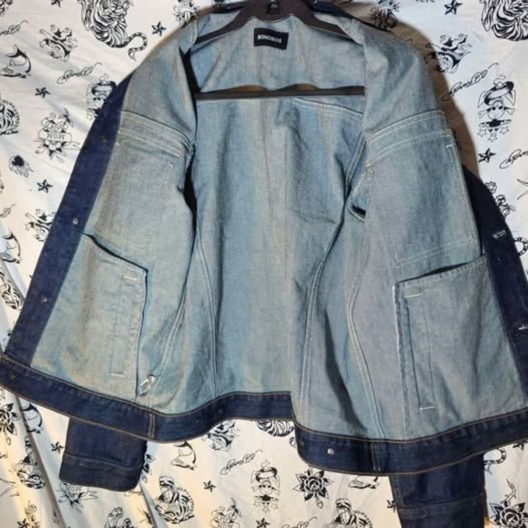 Men's Medium Bonobos Stretch Dark Indigo Denim Jacket (Never Worn) - Thumbnail 3
