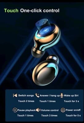 TWS 'BTH-F9-5' True Wireless Earbuds With Power Bank Easy Pairing HiFi &💧 Proof - Thumbnail 5