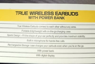 TWS 'BTH-F9-5' True Wireless Earbuds With Power Bank Easy Pairing HiFi &💧 Proof - Thumbnail 15