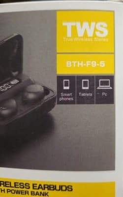 TWS 'BTH-F9-5' True Wireless Earbuds With Power Bank Easy Pairing HiFi &💧 Proof - Thumbnail 16