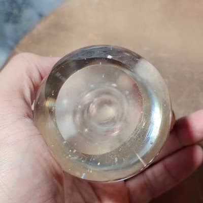 2 Art Glass Paperweights Clear Double Twisty and Aquarium - Thumbnail 4