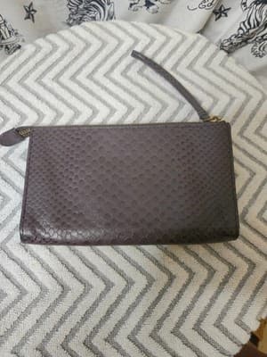 Cole Haan Purple Leather Wallet with Snake Pattern - Thumbnail 3