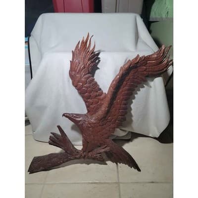 Beautiful Hand Carved Wooden Eagle Sculpture - Image 1