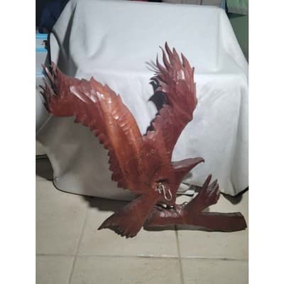 Beautiful Hand Carved Wooden Eagle Sculpture - Thumbnail 3