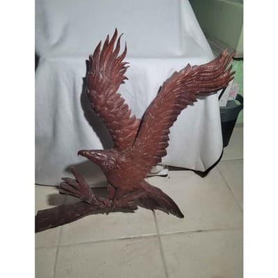 Beautiful Hand Carved Wooden Eagle Sculpture - Thumbnail 6