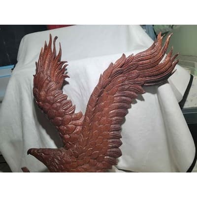 Beautiful Hand Carved Wooden Eagle Sculpture - Thumbnail 5