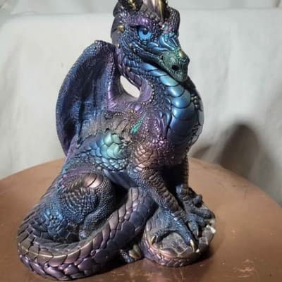 WINDSTONE EDITIONS Male Peacock Color DRAGON Sculpture Figurine Melody PENA 1986
