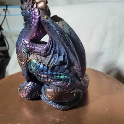 WINDSTONE EDITIONS Male Peacock Color DRAGON Sculpture Figurine Melody PENA 1986 - Thumbnail 5