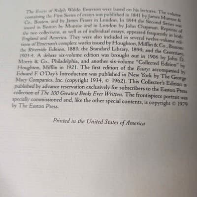 The Essays of Ralph Waldo Emerson Easton Press Leather Bound Collector's Edition - Thumbnail 7