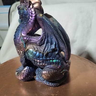 WINDSTONE EDITIONS Male Peacock Color DRAGON Sculpture Figurine Melody PENA 1986 - Thumbnail 6