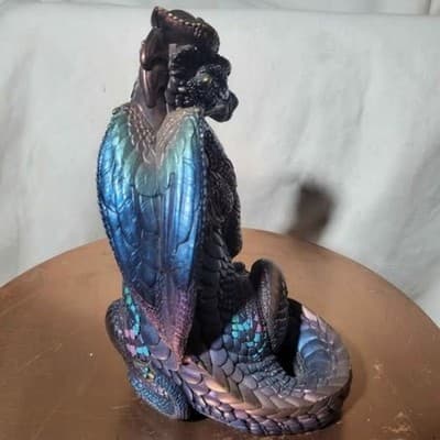 WINDSTONE EDITIONS Male Peacock Color DRAGON Sculpture Figurine Melody PENA 1986 - Thumbnail 7