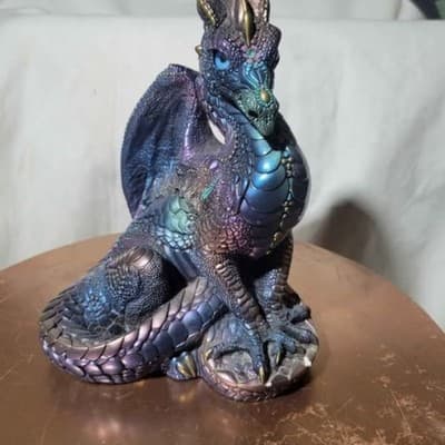 WINDSTONE EDITIONS Male Peacock Color DRAGON Sculpture Figurine Melody PENA 1986 - Thumbnail 9
