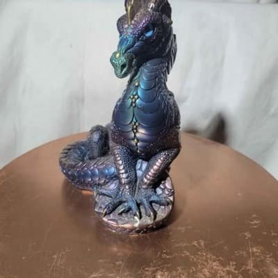 WINDSTONE EDITIONS Male Peacock Color DRAGON Sculpture Figurine Melody PENA 1986 - Thumbnail 11