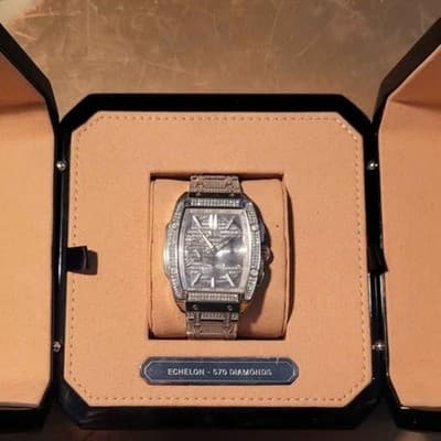 Men's JBW Platinum Series PS570B 18K White Gold Diamond Encrusted Mens Watch - Image 1