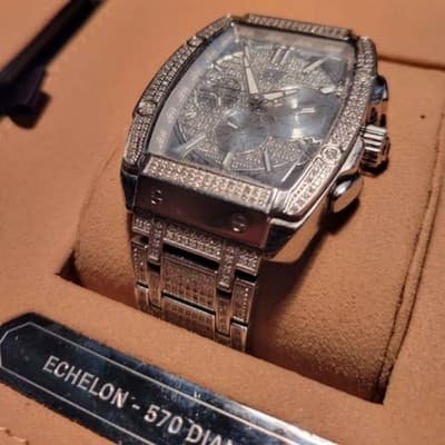 Men's JBW Platinum Series PS570B 18K White Gold Diamond Encrusted Mens Watch - Thumbnail 4