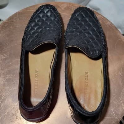 Robert Zur Black Quilted Leather Driving Loafers (Size 11) - Thumbnail 3