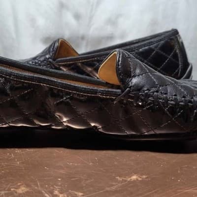 Robert Zur Black Quilted Leather Driving Loafers (Size 11) - Thumbnail 4