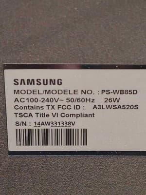 Samsung PS-WB85D Active Wireless Subwoofer with Power Cord - Thumbnail 5