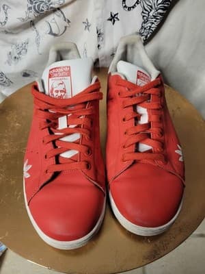Men's Adidas Red Stan Smith (Size 9) - Thumbnail 2