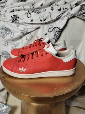 Men's Adidas Red Stan Smith (Size 9) - Image 1