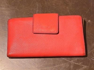 Fossil Emma RFID Tab Red Leather Wallet Clutch SL7154 - Image 1