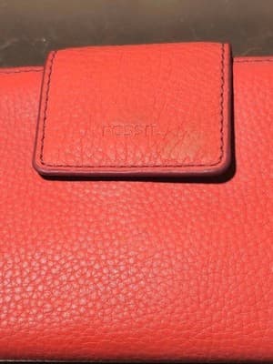 Fossil Emma RFID Tab Red Leather Wallet Clutch SL7154 - Thumbnail 2