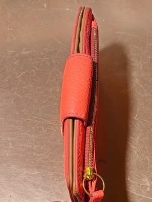 Fossil Emma RFID Tab Red Leather Wallet Clutch SL7154 - Thumbnail 4