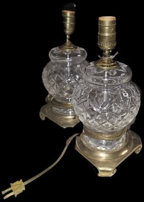 Ethan Allen Crystal & Brass Table Lamp, Vintage, Rare Find, 16" Tall, Set Of 2 - Thumbnail 12