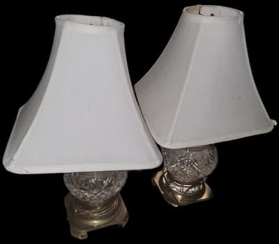 Ethan Allen Crystal & Brass Table Lamp, Vintage, Rare Find, 16" Tall, Set Of 2 - Thumbnail 11