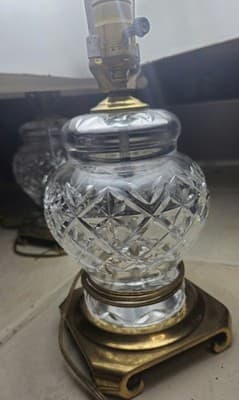 Ethan Allen Crystal & Brass Table Lamp, Vintage, Rare Find, 16" Tall, Set Of 2 - Thumbnail 14