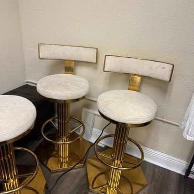 Statements By J. Oscar Swivel 27" Gold Bar Counter Chair (Hexagonal Base)