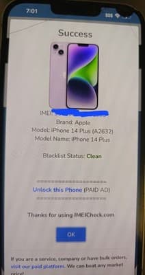 iPhone 14 Plus, AT&T Carrier Locked, Clean IMEI, (See Photos For Condition) - Thumbnail 4