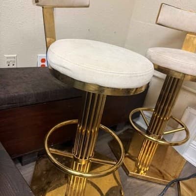 Statements By J. Oscar Swivel 27" Gold Bar Counter Chair (Hexagonal Base) - Thumbnail 2