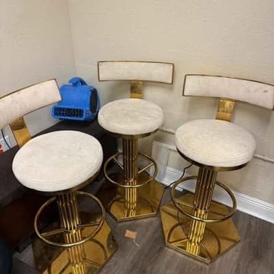 Statements By J. Oscar Swivel 27" Gold Bar Counter Chair (Hexagonal Base) - Thumbnail 3