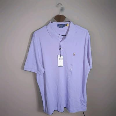 NEW+Tags Polo Ralph Lauren Men's Large Purple Soft Touch Short Sleeve Polo Shirt - Image 1