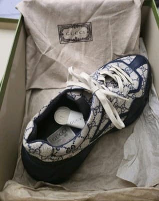 Single Gucci Sneaker R Foot 692909 UIQ20 1060 Monogram Men's 10 Laces+Bag+Box - Thumbnail 8