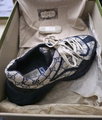 Single Gucci Sneaker R Foot 692909 UIQ20 1060 Monogram Men's 10 Laces+Bag+Box - Thumbnail 10