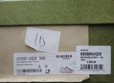 Single Gucci Sneaker R Foot 692909 UIQ20 1060 Monogram Men's 10 Laces+Bag+Box - Thumbnail 3