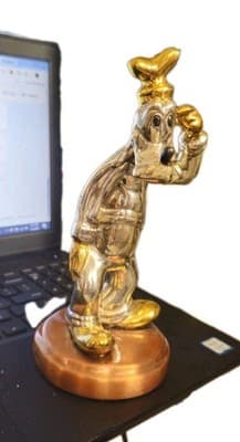Vintage 1985 D'argenta Internacional RARE Disney Goofy Silver and Gold Sculpture - Thumbnail 2