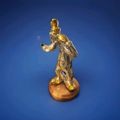 Vintage 1985 D'argenta Internacional RARE Disney Goofy Silver and Gold Sculpture - Thumbnail 5
