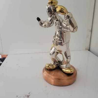 Vintage 1985 D'argenta Internacional RARE Disney Goofy Silver and Gold Sculpture - Thumbnail 8