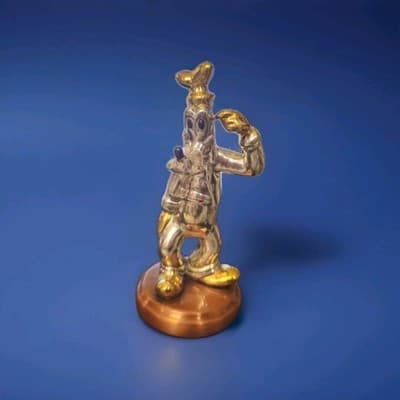 Vintage 1985 D'argenta Internacional RARE Disney Goofy Silver and Gold Sculpture - Thumbnail 3