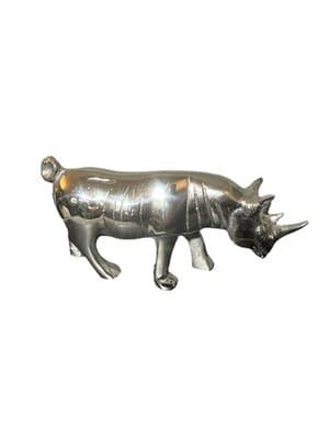 Rhino Collection Aluminium Rhinocero Table Top Statue Sculpture